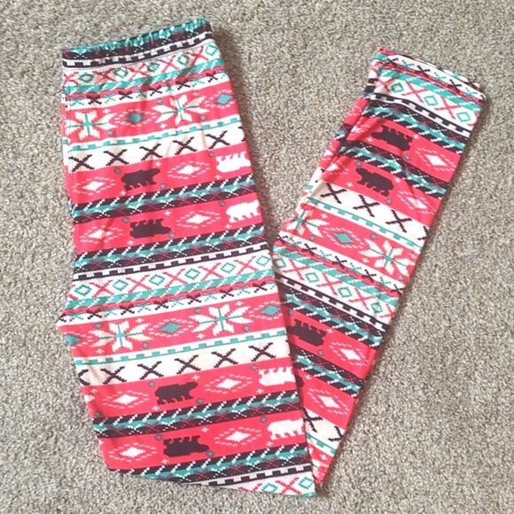 New Without Tags Adult‎ One Size (2-12) Printed Leggings - Picture 4 of 6
